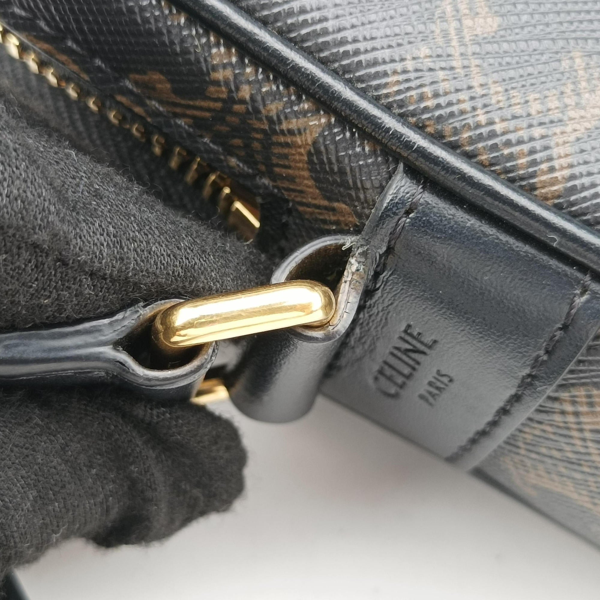 Pre-owned Celine Medium Triomphe Messenger Brown PVC coated canvas  shoulderbag | stylenewstar