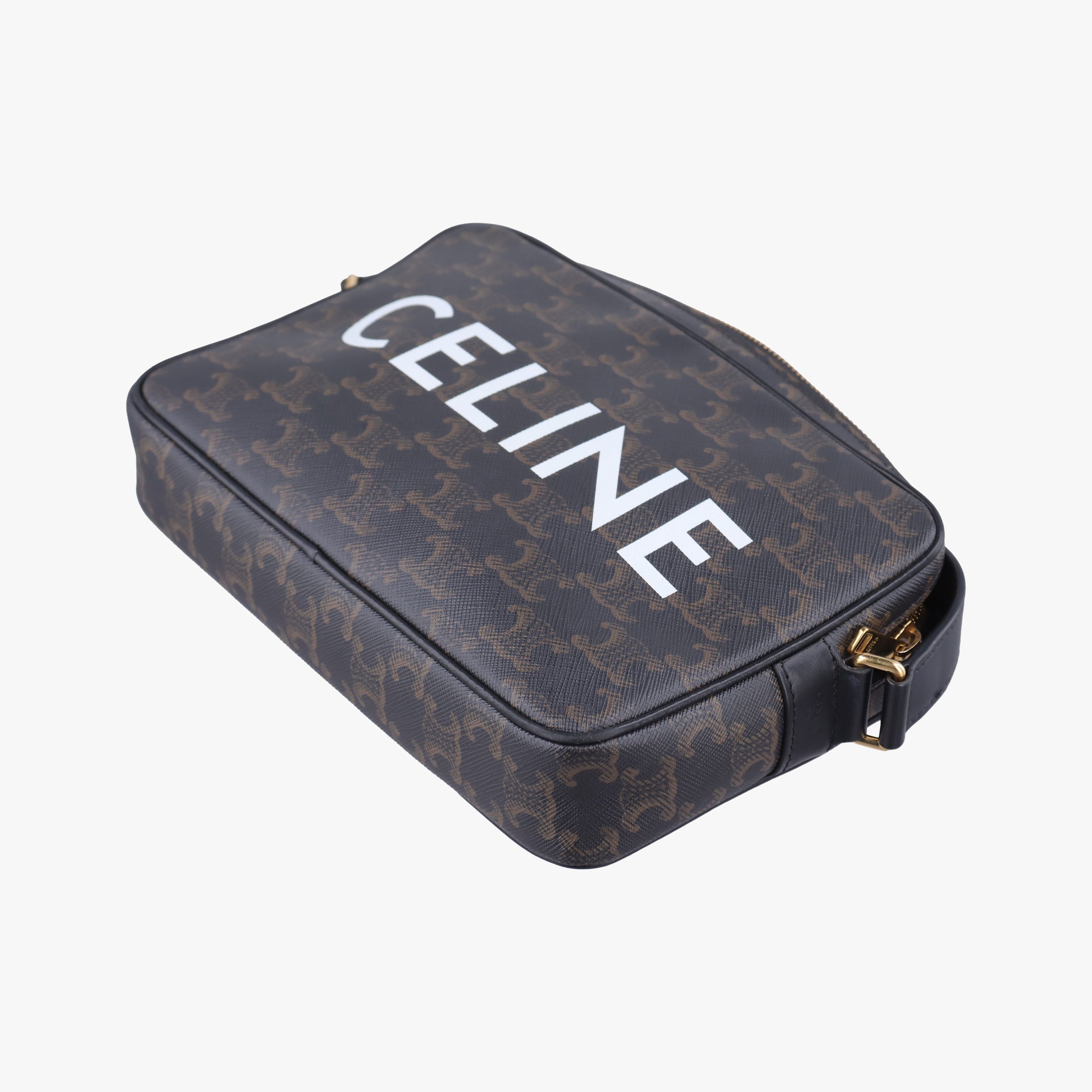 Pre-owned Celine Medium Triomphe Messenger Brown PVC coated canvas  shoulderbag | stylenewstar