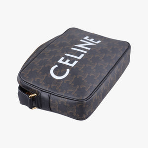 Pre-owned Celine Medium Triomphe Messenger Brown PVC coated canvas  shoulderbag | stylenewstar