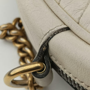 Pre-owned Gucci GG Marmont White Leather 550154 shoulderbag | stylenewstar