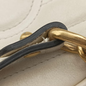 Pre-owned Gucci GG Marmont White Leather 550154 shoulderbag | stylenewstar