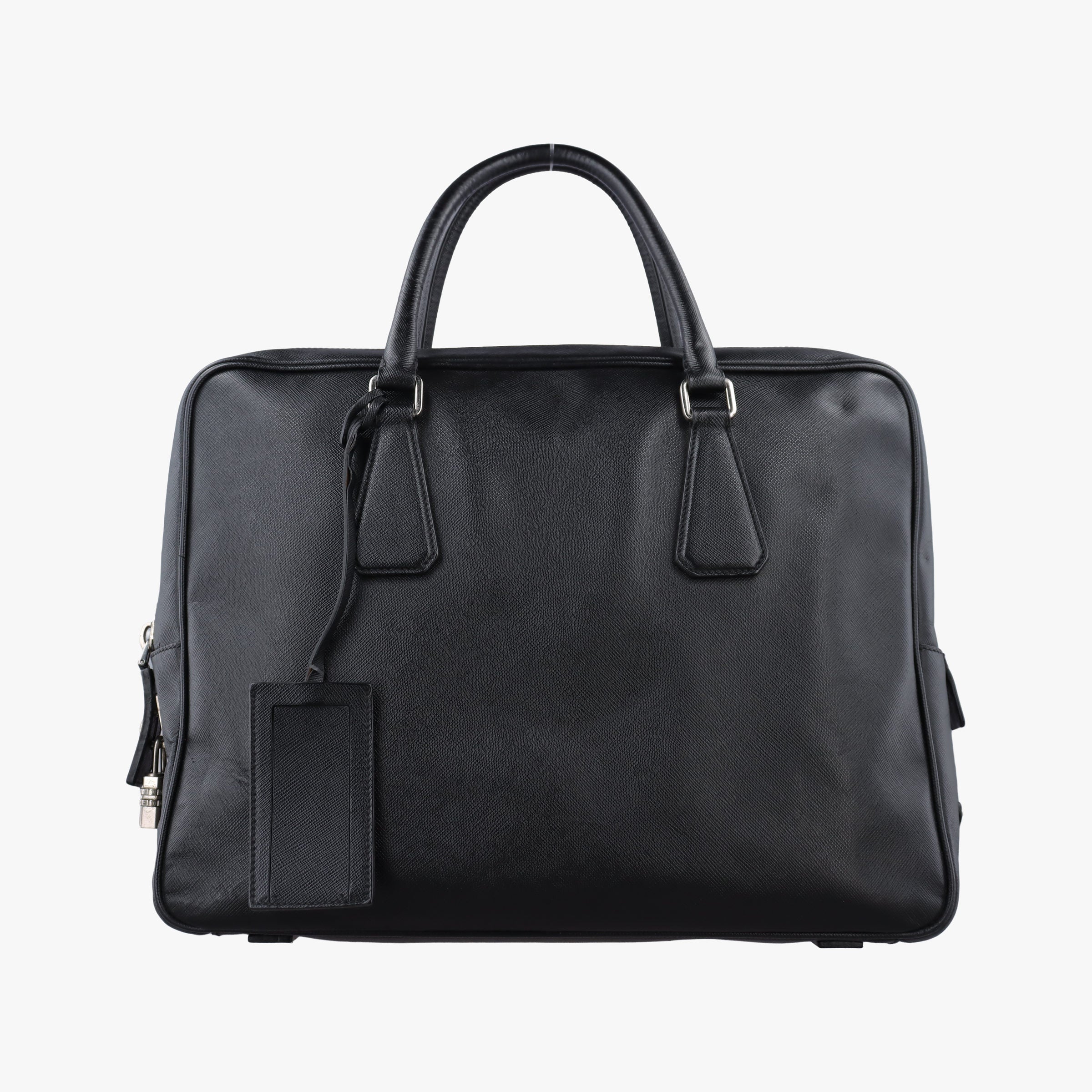 Pre-owned Prada business bag briefcase Black SAFFIANO Leather 2VE363 handbag | stylenewstar