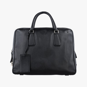 Pre-owned Prada business bag briefcase Black SAFFIANO Leather 2VE363 handbag | stylenewstar