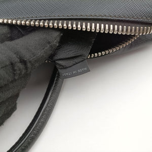 Pre-owned Prada business bag briefcase Black SAFFIANO Leather 2VE363 handbag | stylenewstar
