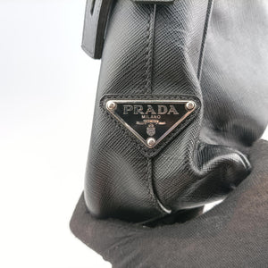 Pre-owned Prada business bag briefcase Black SAFFIANO Leather 2VE363 handbag | stylenewstar