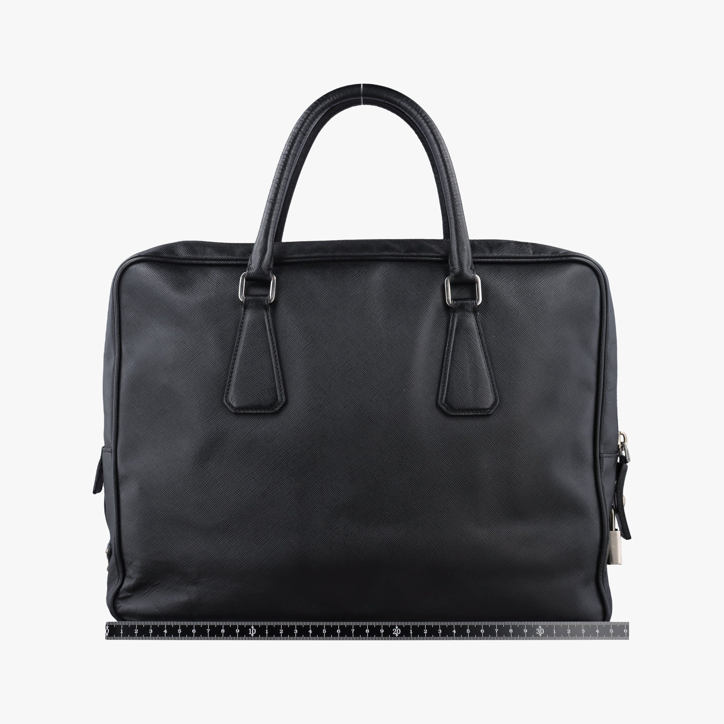 Pre-owned Prada business bag briefcase Black SAFFIANO Leather 2VE363 handbag | stylenewstar