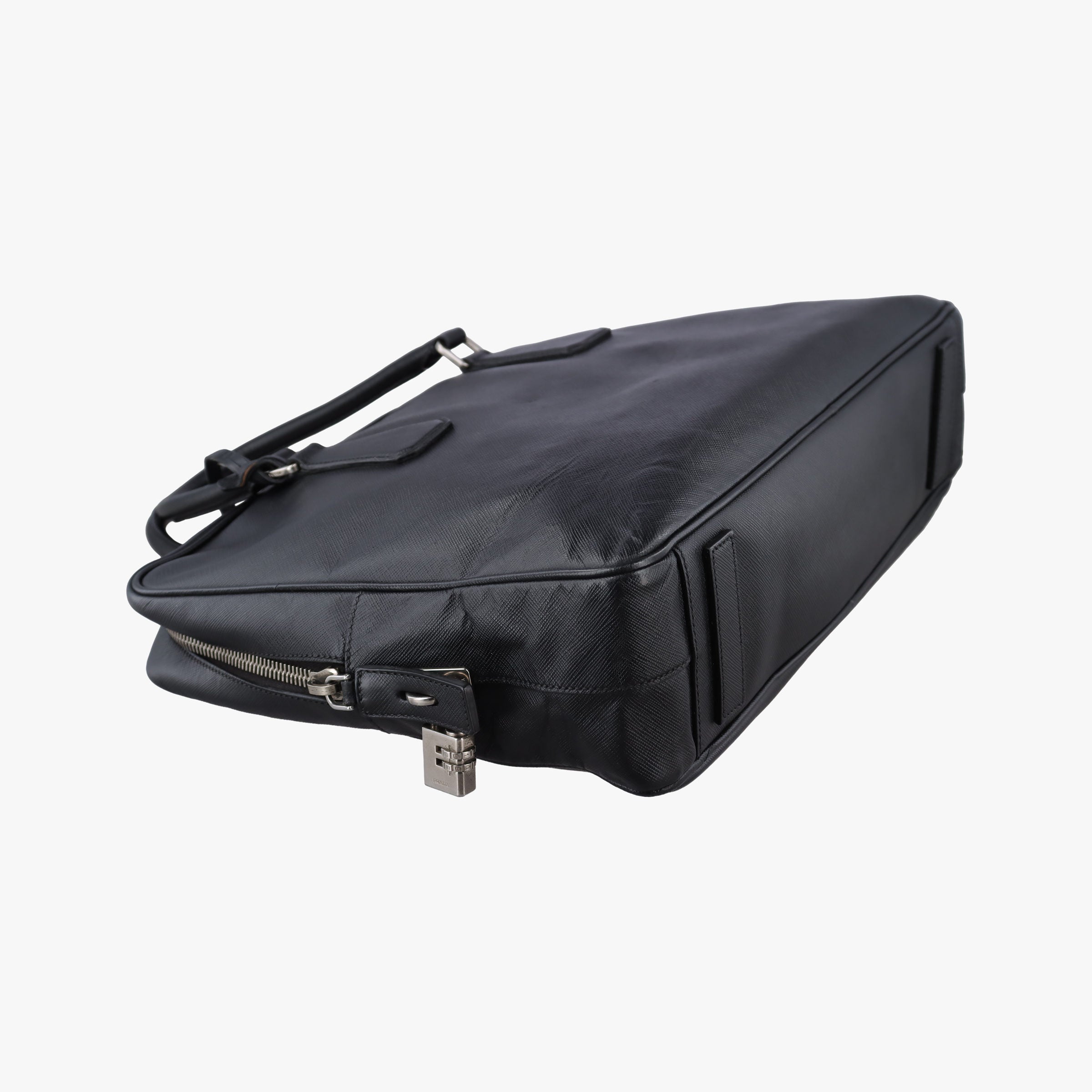 Pre-owned Prada business bag briefcase Black SAFFIANO Leather 2VE363 handbag | stylenewstar
