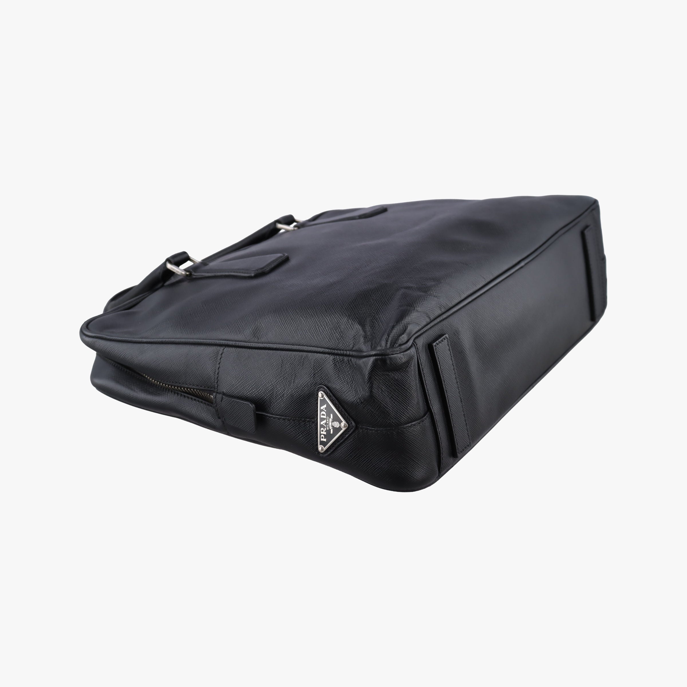 Pre-owned Prada business bag briefcase Black SAFFIANO Leather 2VE363 handbag | stylenewstar