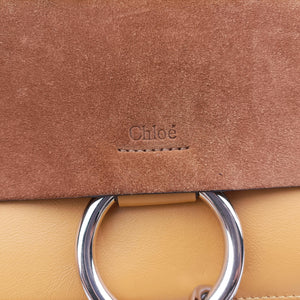 Pre-owned Chloe FAYE Brown × Yellow Suede × leather  shoulderbag | stylenewstar