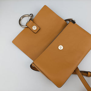 Pre-owned Chloe FAYE Brown × Yellow Suede × leather  shoulderbag | stylenewstar
