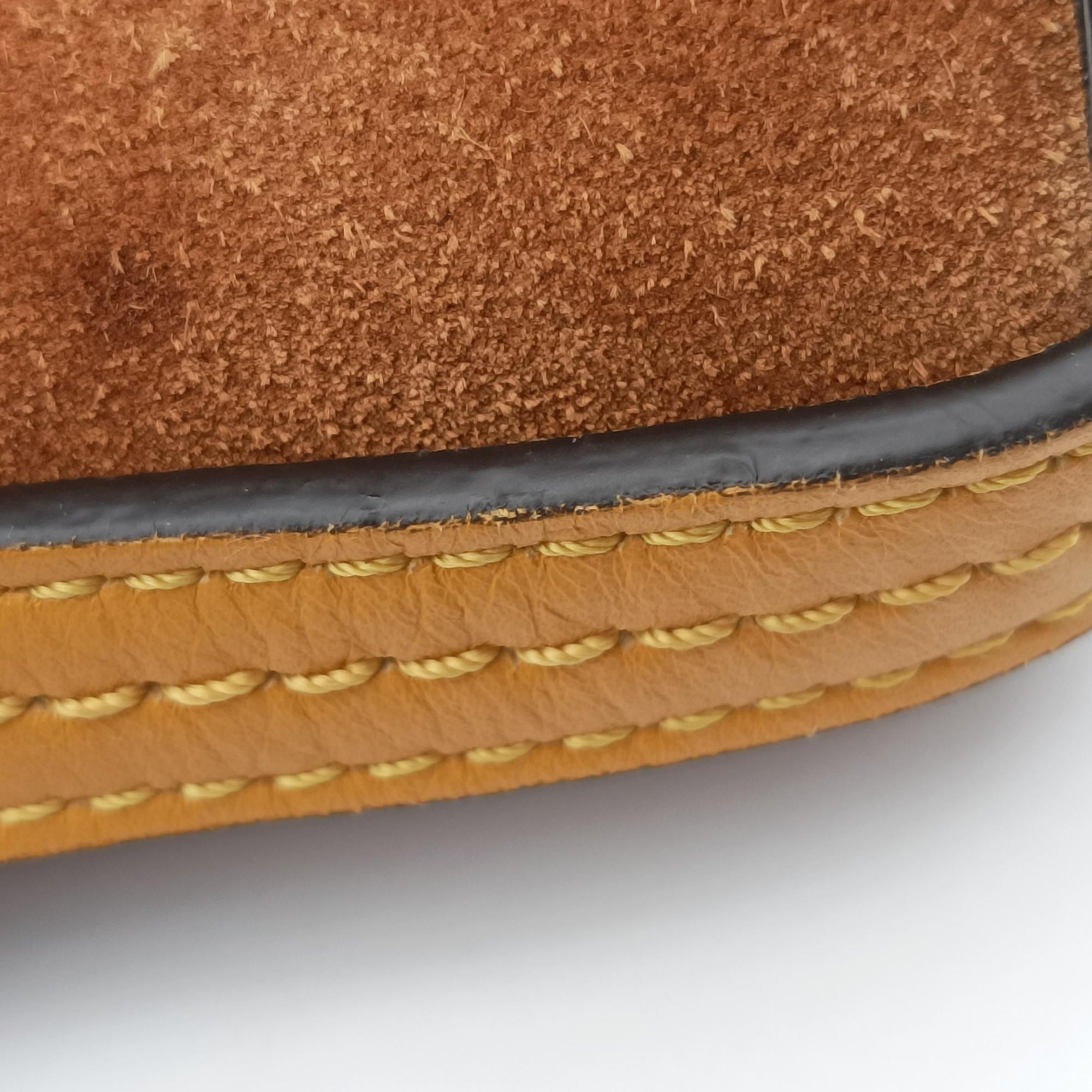 Pre-owned Chloe FAYE Brown × Yellow Suede × leather  shoulderbag | stylenewstar
