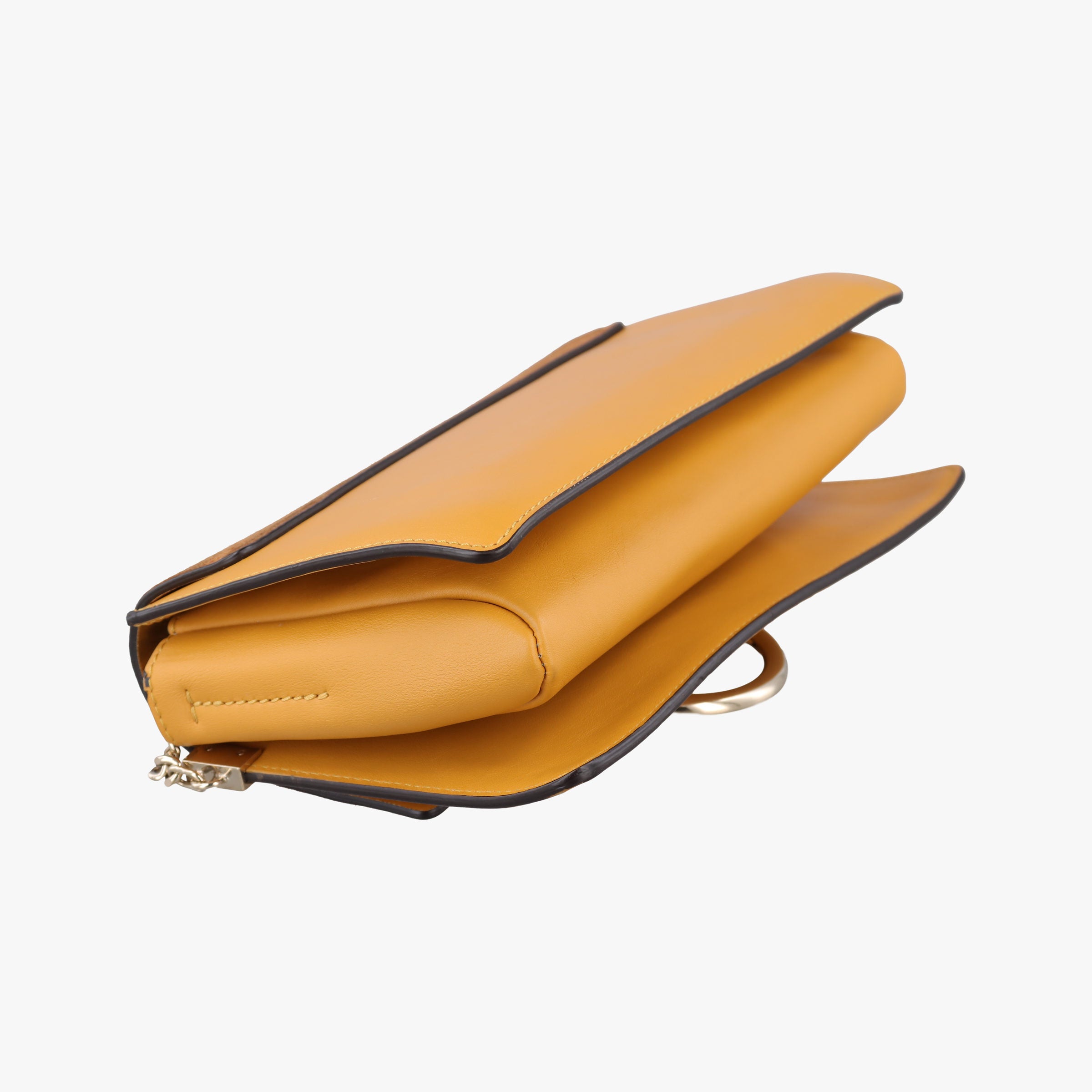 Pre-owned Chloe FAYE Brown × Yellow Suede × leather  shoulderbag | stylenewstar