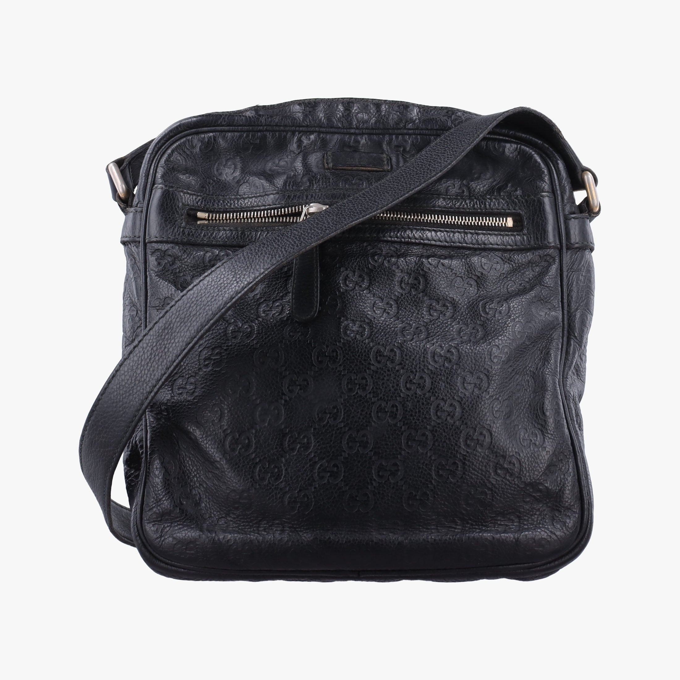 Pre-owned Gucci GG Imprime Messenger Black Leather 201448 shoulderbag | stylenewstar