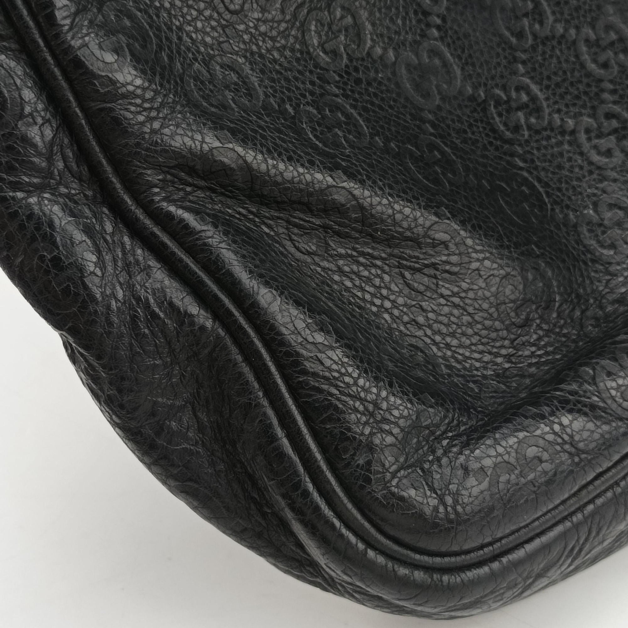 Pre-owned Gucci GG Imprime Messenger Black Leather 201448 shoulderbag | stylenewstar