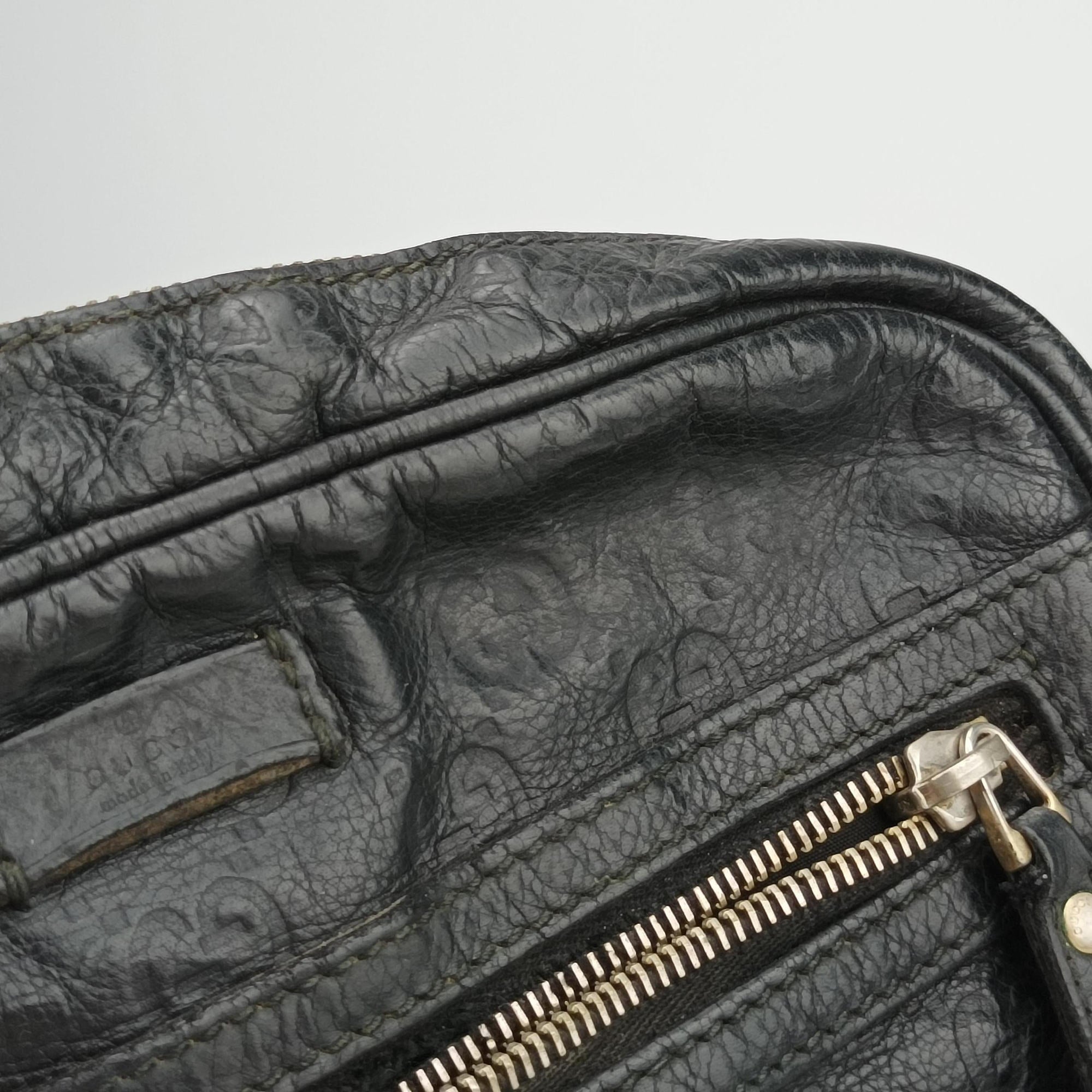 Pre-owned Gucci GG Imprime Messenger Black Leather 201448 shoulderbag | stylenewstar