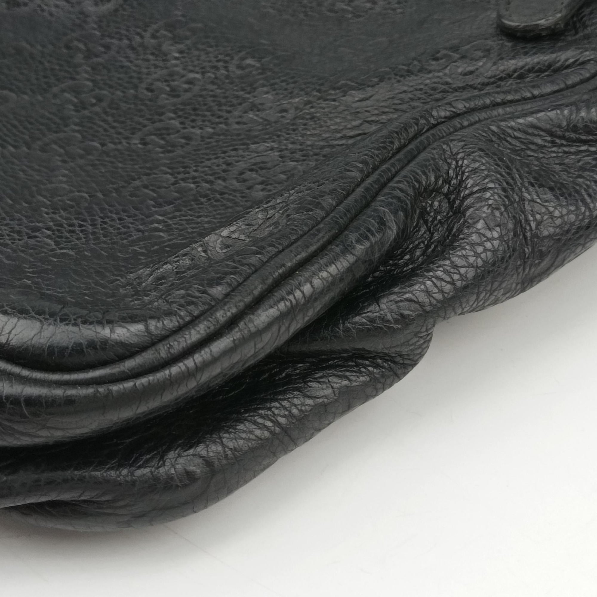 Pre-owned Gucci GG Imprime Messenger Black Leather 201448 shoulderbag | stylenewstar