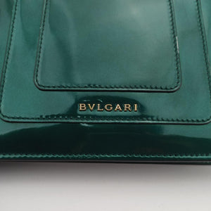 Pre-owned Bvlgari SERPENTI FOREVER Green Patent  shoulderbag | stylenewstar