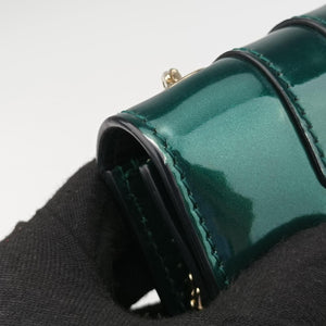 Pre-owned Bvlgari SERPENTI FOREVER Green Patent  shoulderbag | stylenewstar