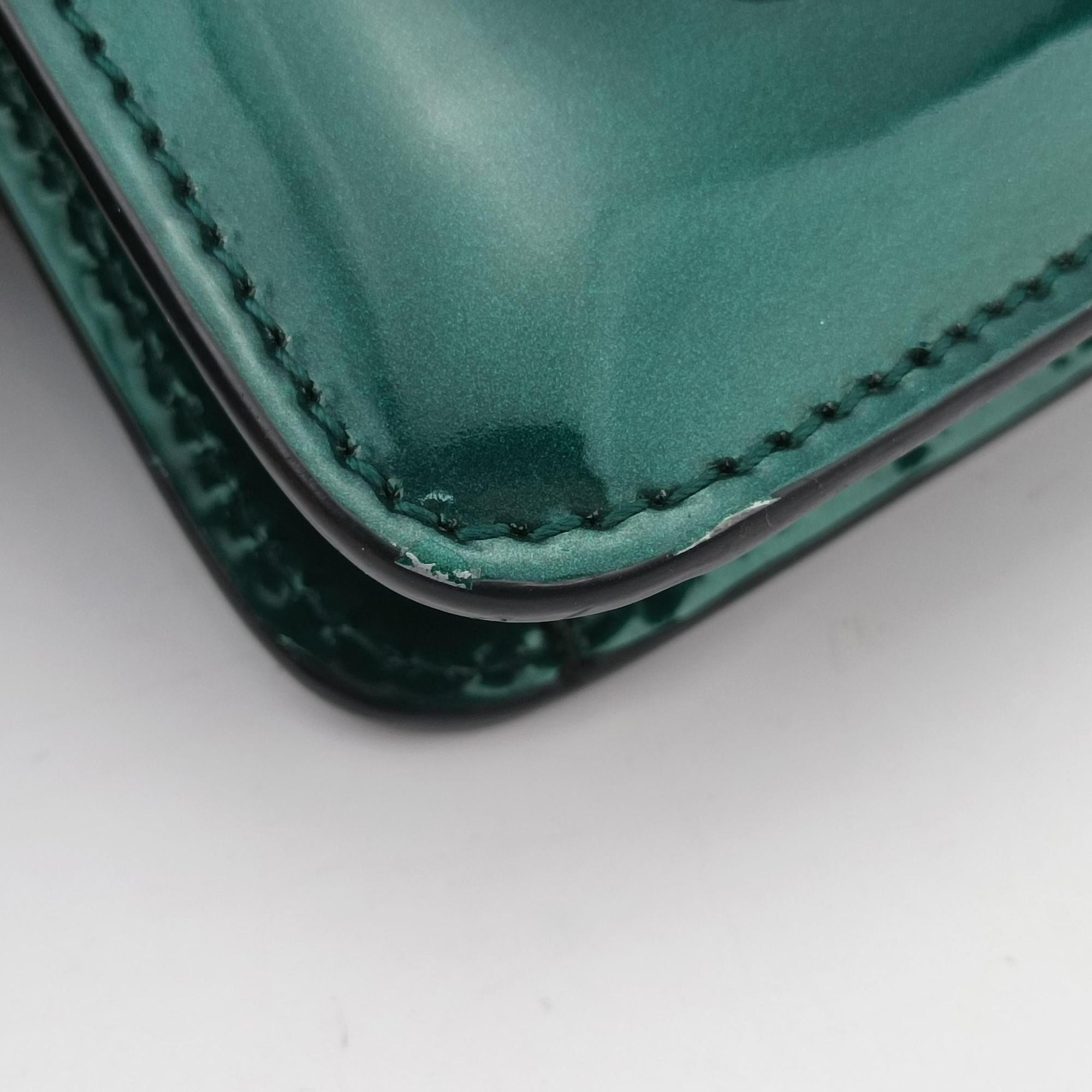 Pre-owned Bvlgari SERPENTI FOREVER Green Patent  shoulderbag | stylenewstar