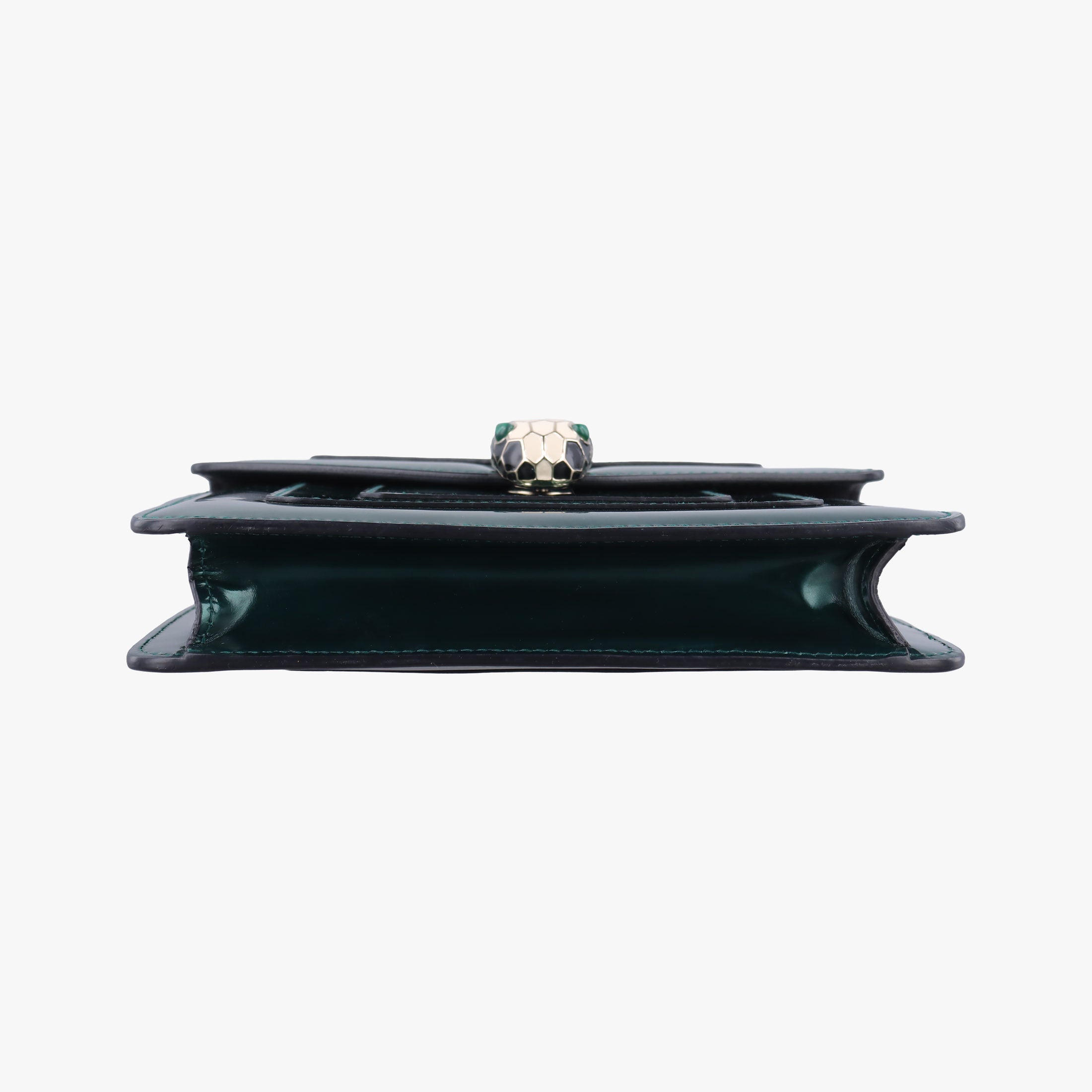 Pre-owned Bvlgari SERPENTI FOREVER Green Patent  shoulderbag | stylenewstar