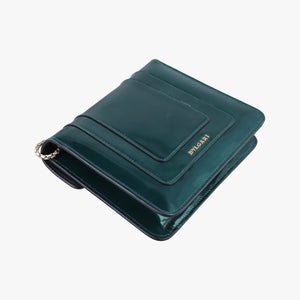 Pre-owned Bvlgari SERPENTI FOREVER Green Patent  shoulderbag | stylenewstar