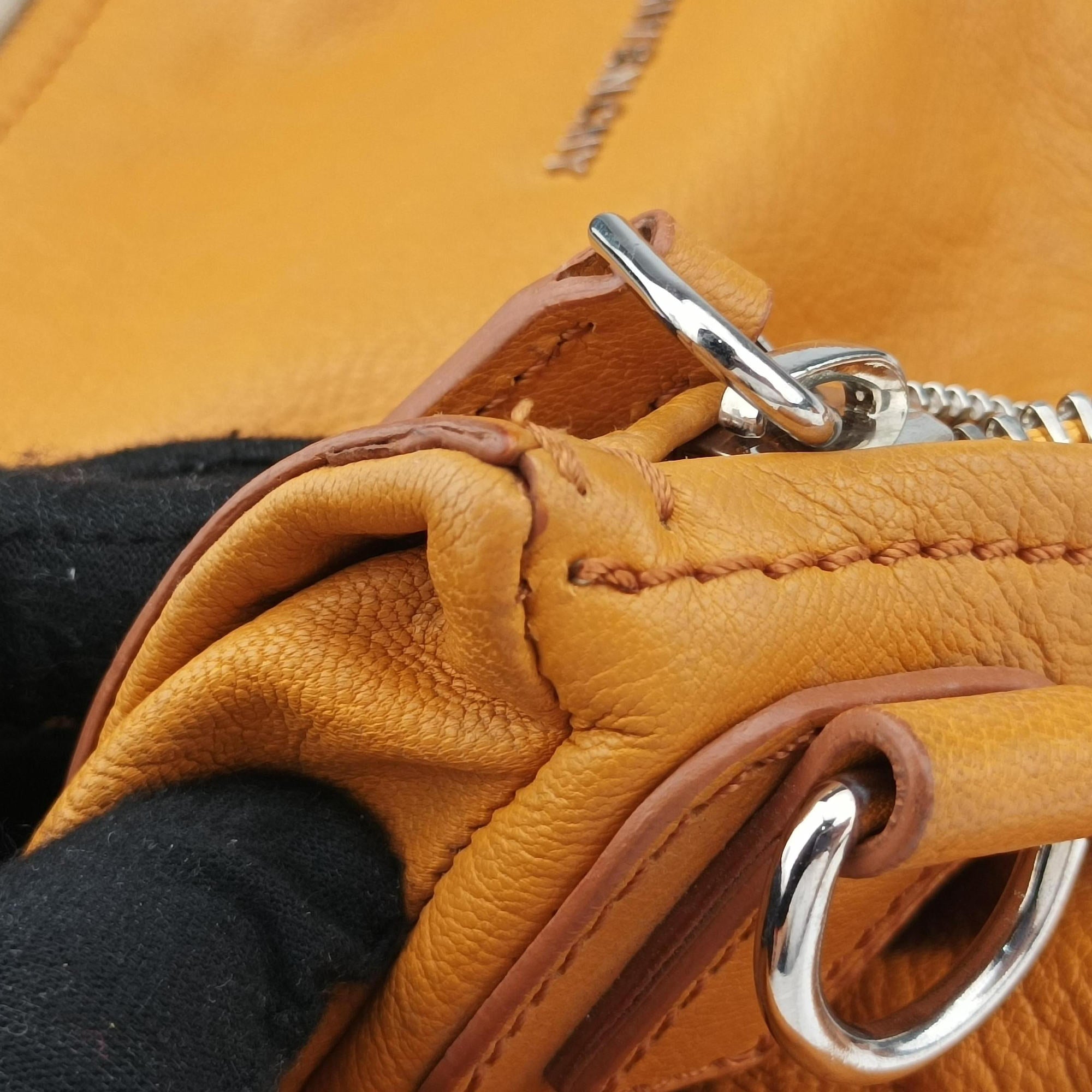 Pre-owned Givenchy Pandora Yellow leather  shoulderbag | stylenewstar