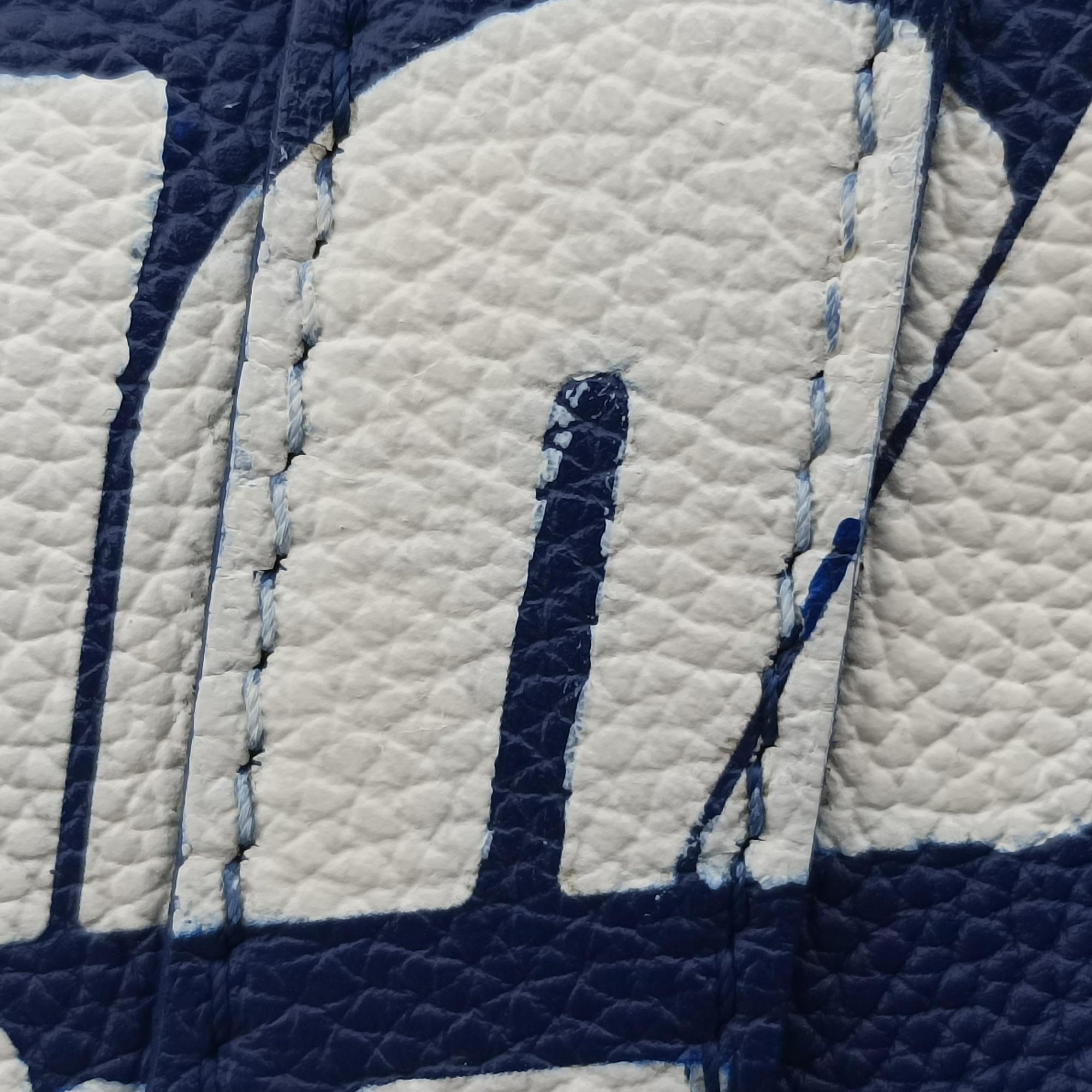 Pre-owned Louis Vuitton Everyday LV  Blue×white leather M58747 shoulderbag | stylenewstar