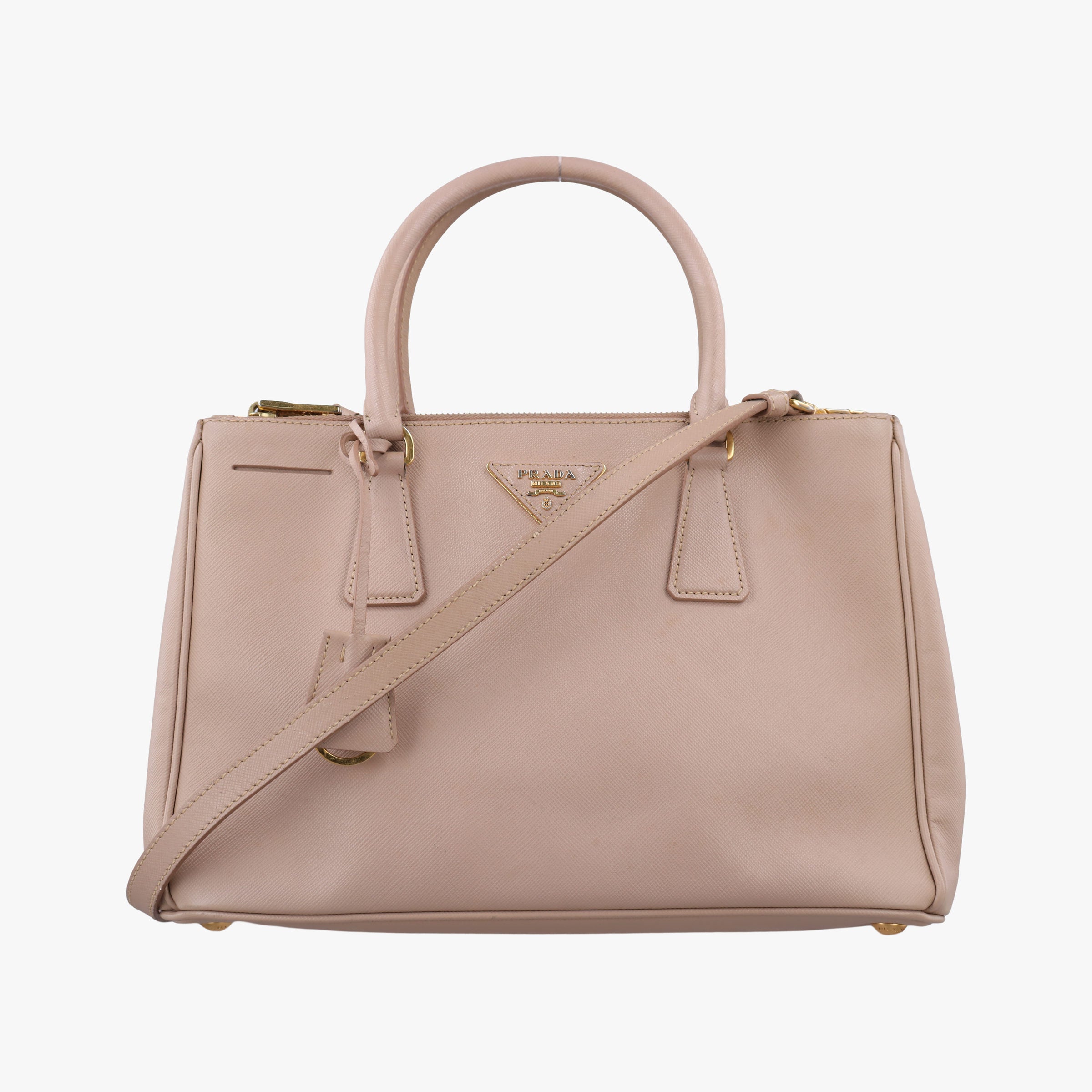 Pre-owned Prada Galleria Pink SAFFIANO Leather BN1786 shoulderbag | stylenewstar