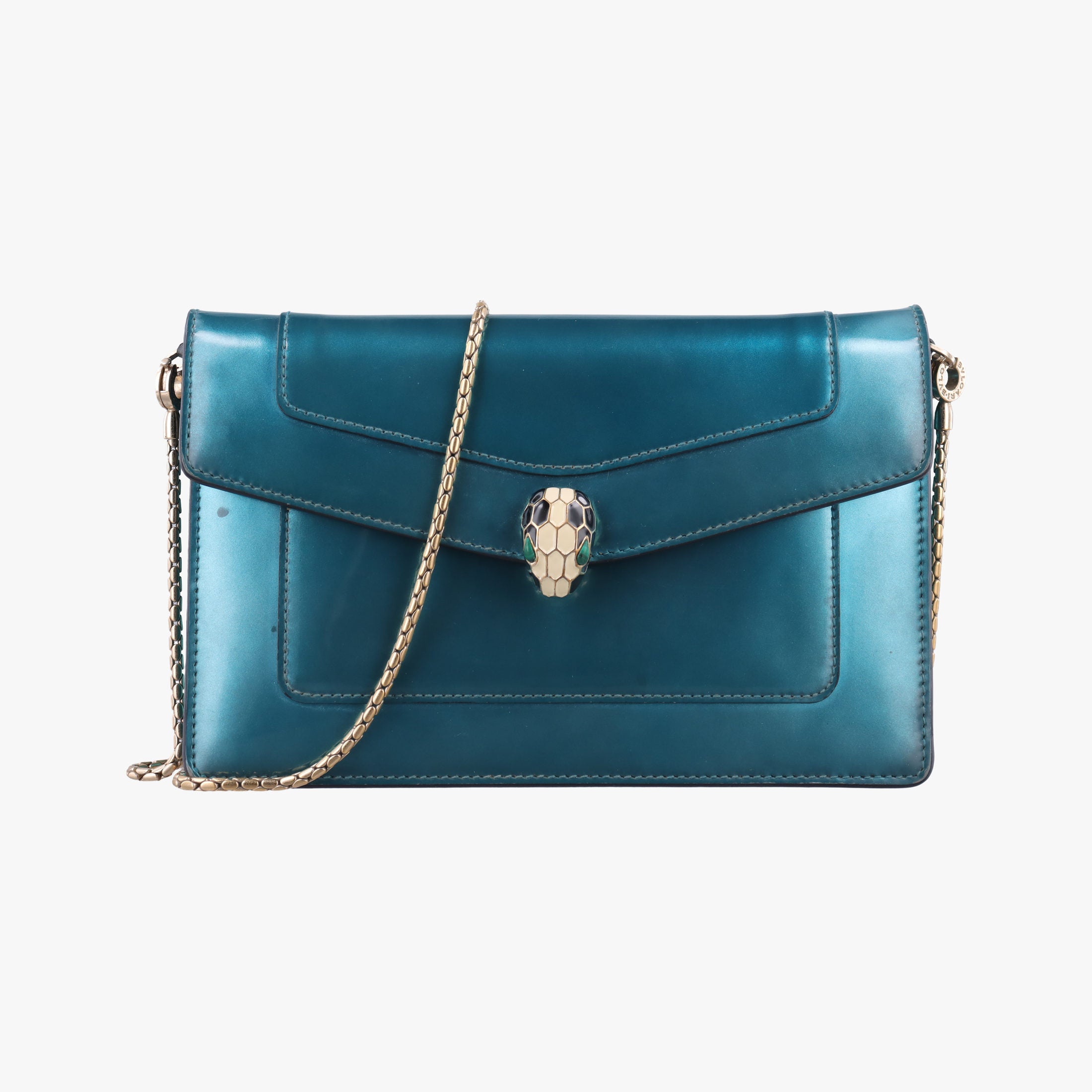 Secondhand Bvlgari SERPENTI FOREVER Blue Patent  shoulderbag | stylenewstar