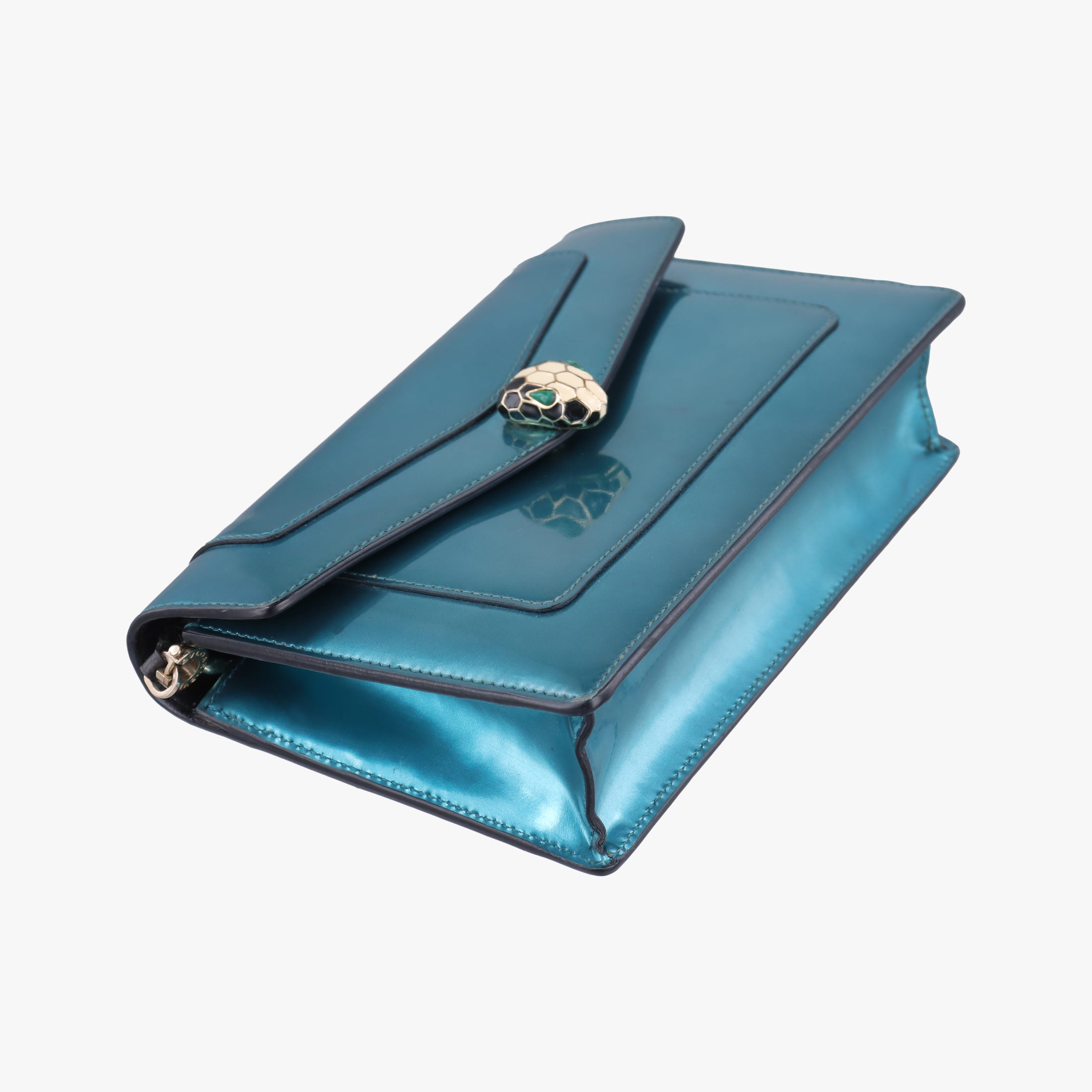 Secondhand Bvlgari SERPENTI FOREVER Blue Patent  shoulderbag | stylenewstar