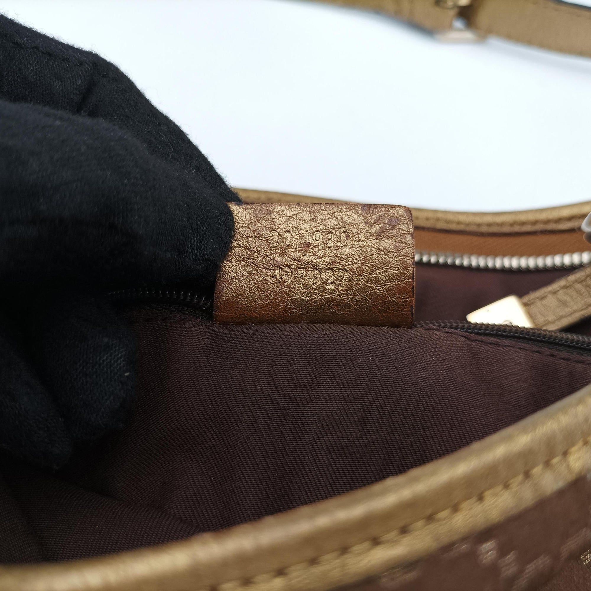 Pre-owned Gucci Princy Golden×Brown canvas×leather 204939 shoulderbag | stylenewstar
