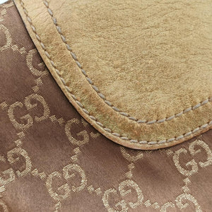 Pre-owned Gucci Princy Golden×Brown canvas×leather 204939 shoulderbag | stylenewstar