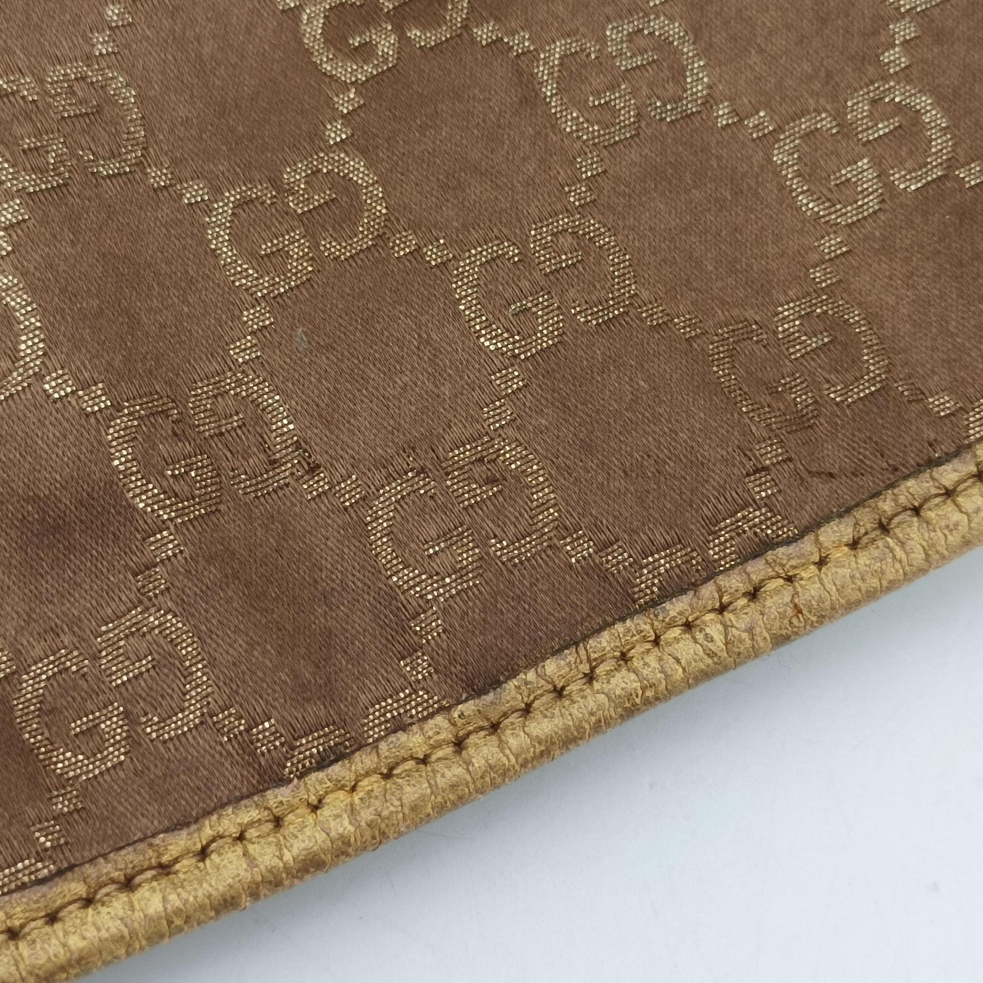 Pre-owned Gucci Princy Golden×Brown canvas×leather 204939 shoulderbag | stylenewstar