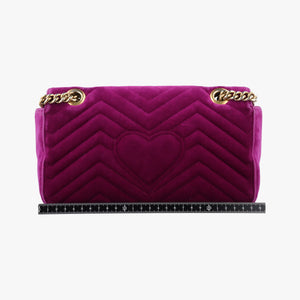 Pre-owned Gucci GG Marmont Purple velour 443497 shoulderbag | stylenewstar