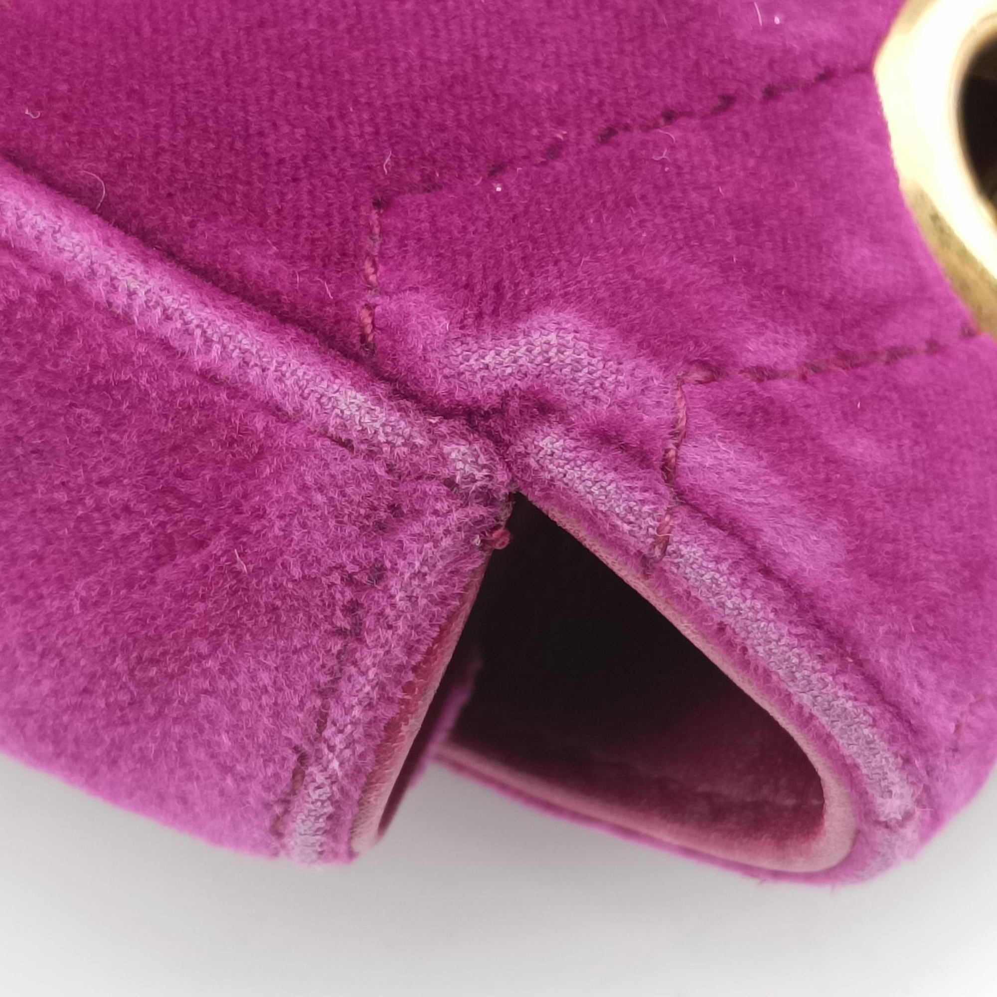 Pre-owned Gucci GG Marmont Purple velour 443497 shoulderbag | stylenewstar