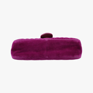 Pre-owned Gucci GG Marmont Purple velour 443497 shoulderbag | stylenewstar