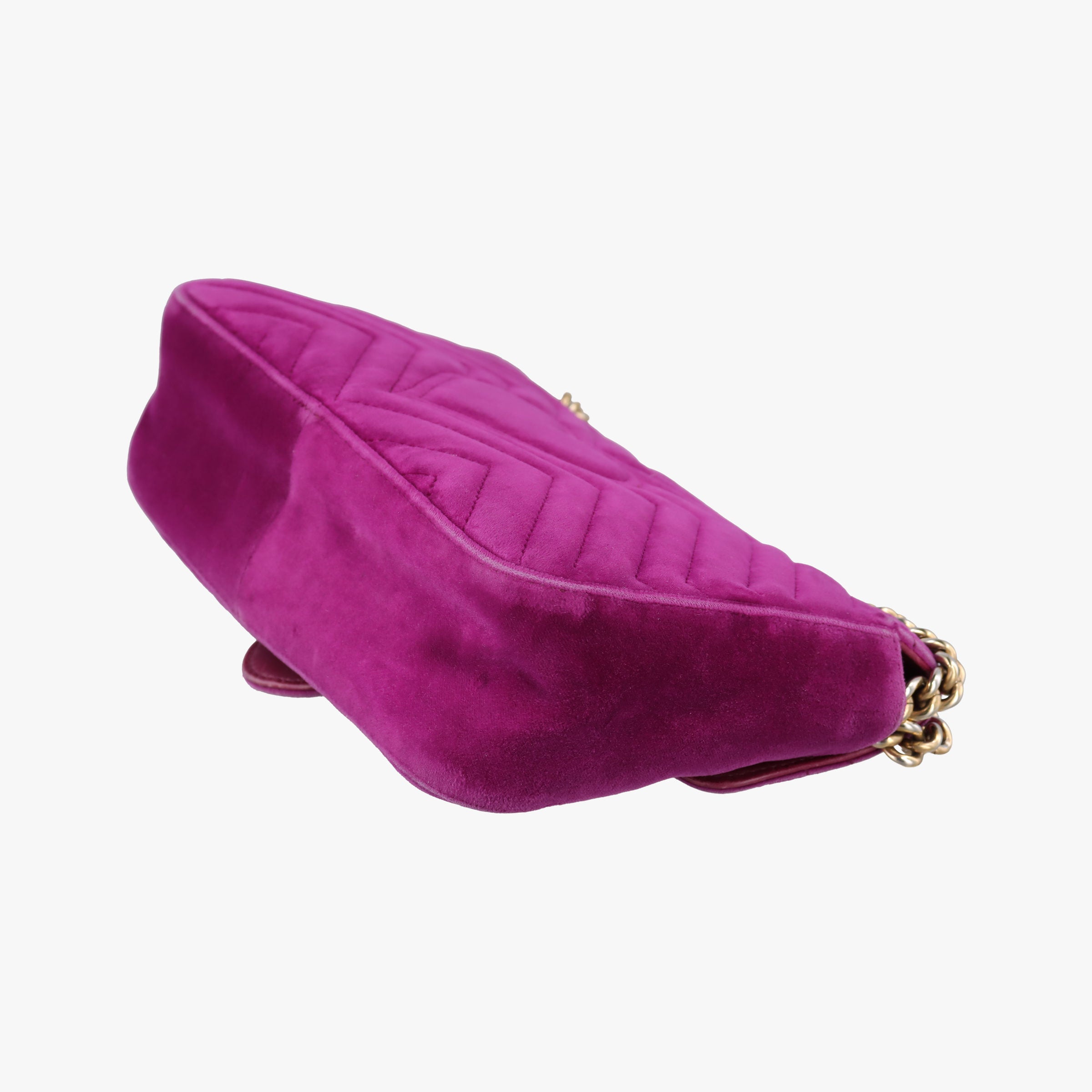 Pre-owned Gucci GG Marmont Purple velour 443497 shoulderbag | stylenewstar
