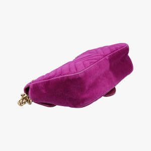 Pre-owned Gucci GG Marmont Purple velour 443497 shoulderbag | stylenewstar