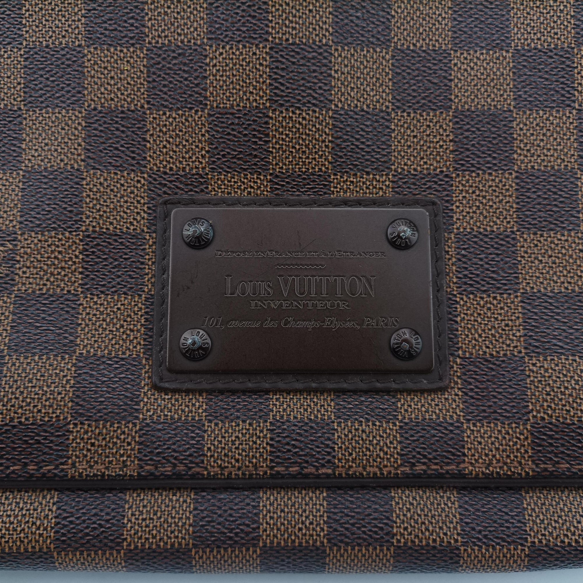 Pre-owned Louis Vuitton BROOKLYN MM EBENE Damier Canvas N51211 shoulderbag | stylenewstar