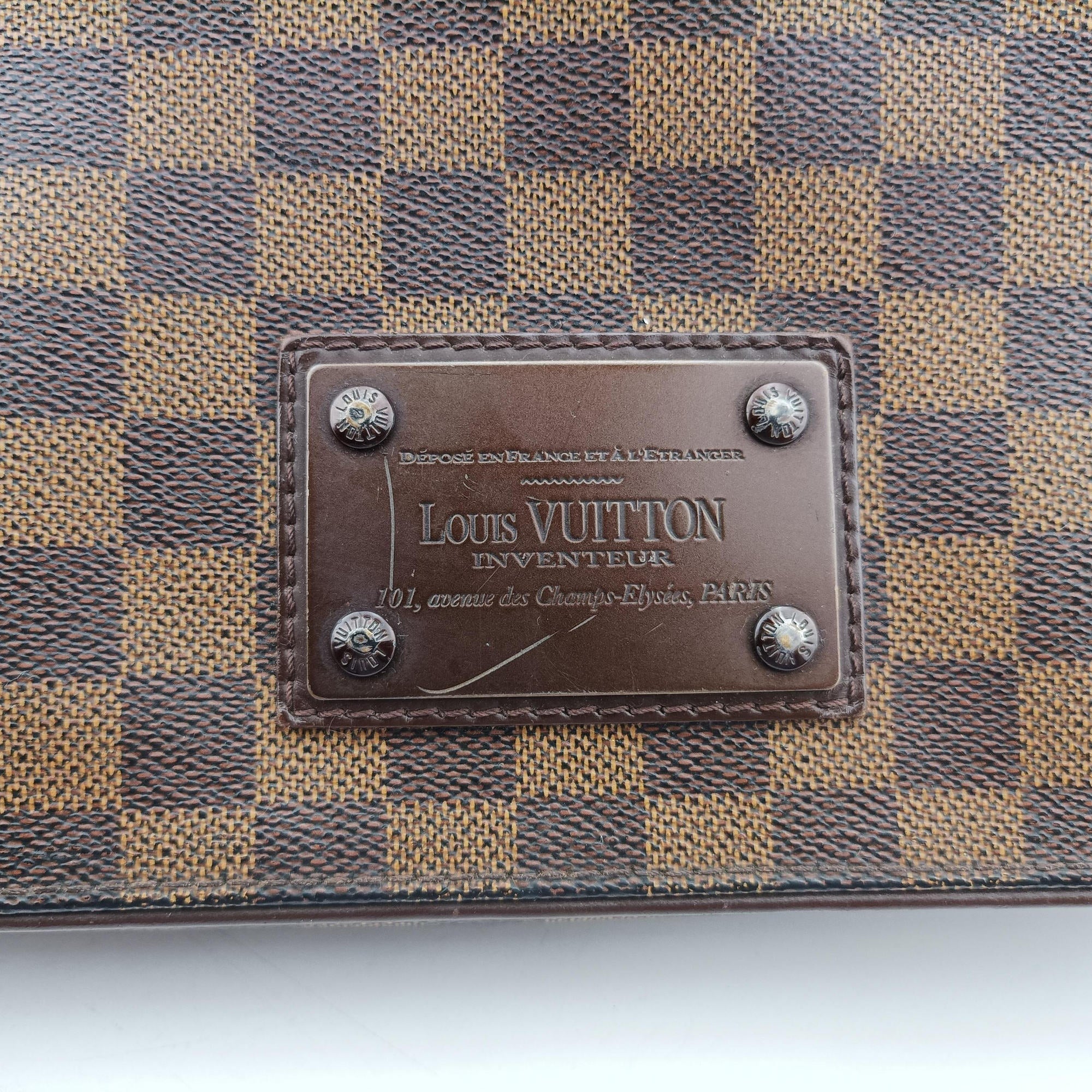 Pre-owned Louis Vuitton BROOKLYN MM EBENE Damier Canvas N51211 shoulderbag | stylenewstar