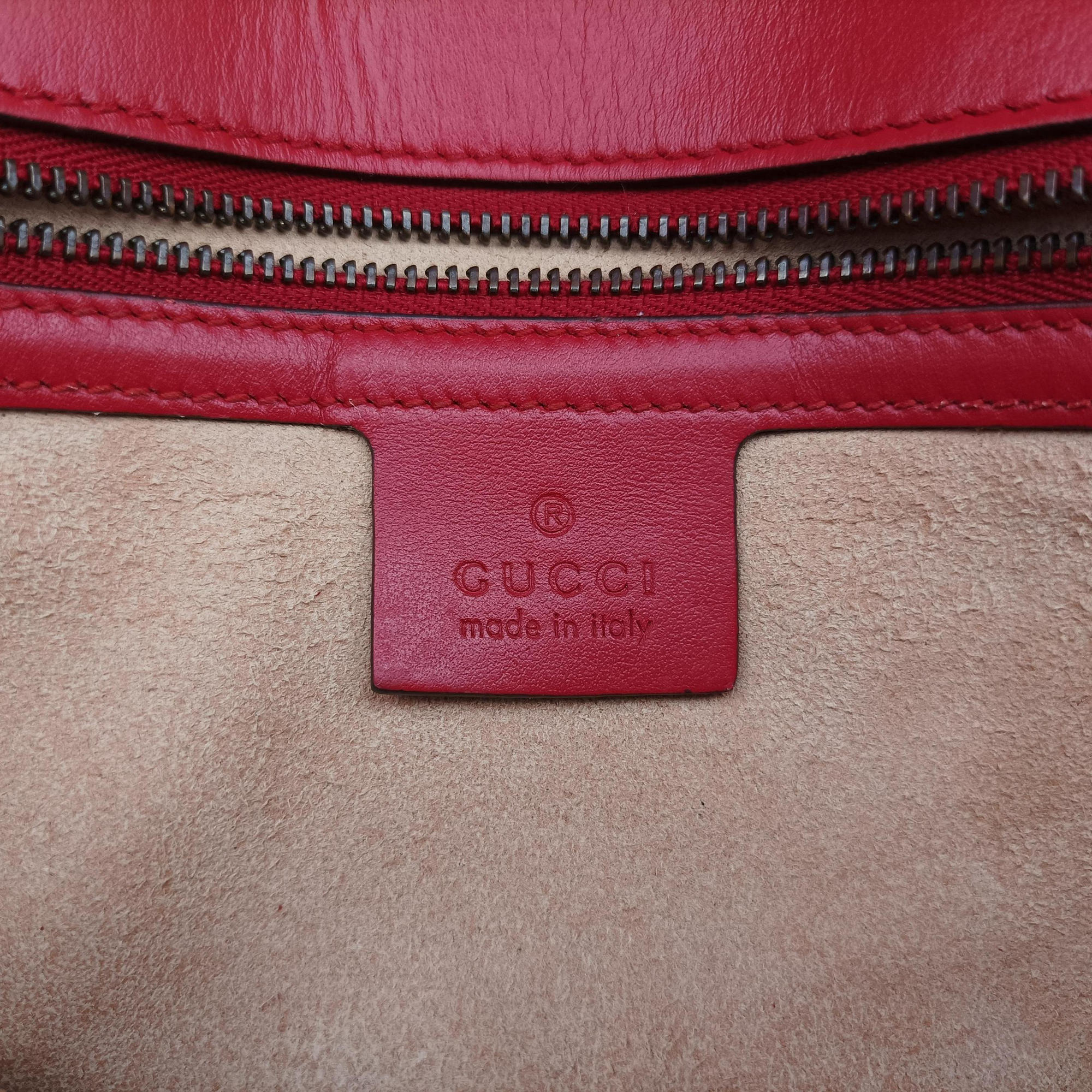 Pre-owned Gucci GG Marmont Red Leather 443497 shoulderbag | stylenewstar