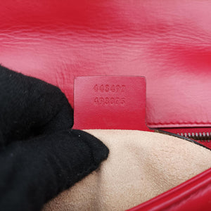 Pre-owned Gucci GG Marmont Red Leather 443497 shoulderbag | stylenewstar