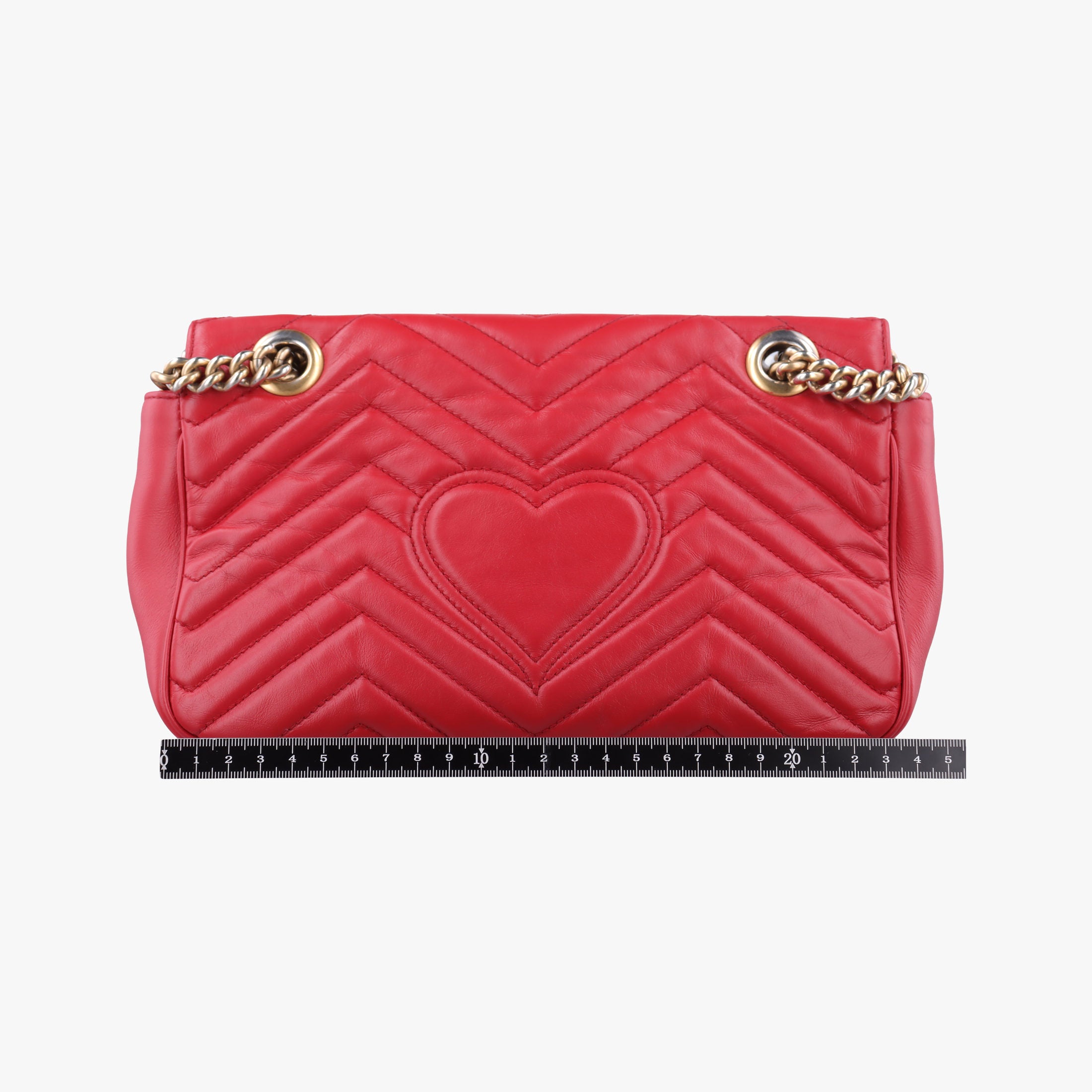 Pre-owned Gucci GG Marmont Red Leather 443497 shoulderbag | stylenewstar