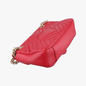 Pre-owned Gucci GG Marmont Red Leather 443497 shoulderbag | stylenewstar