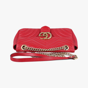 Pre-owned Gucci GG Marmont Red Leather 443497 shoulderbag | stylenewstar