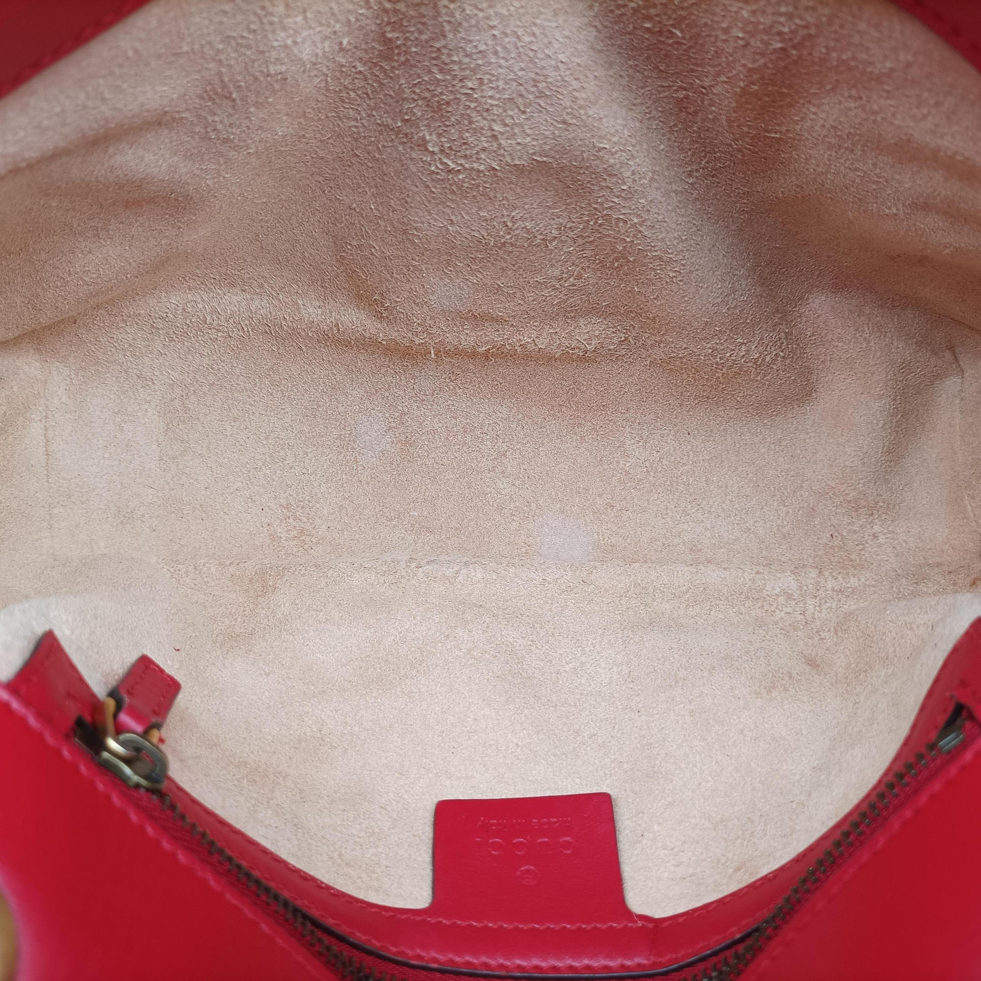 Pre-owned Gucci GG Marmont Red Leather 443497 shoulderbag | stylenewstar