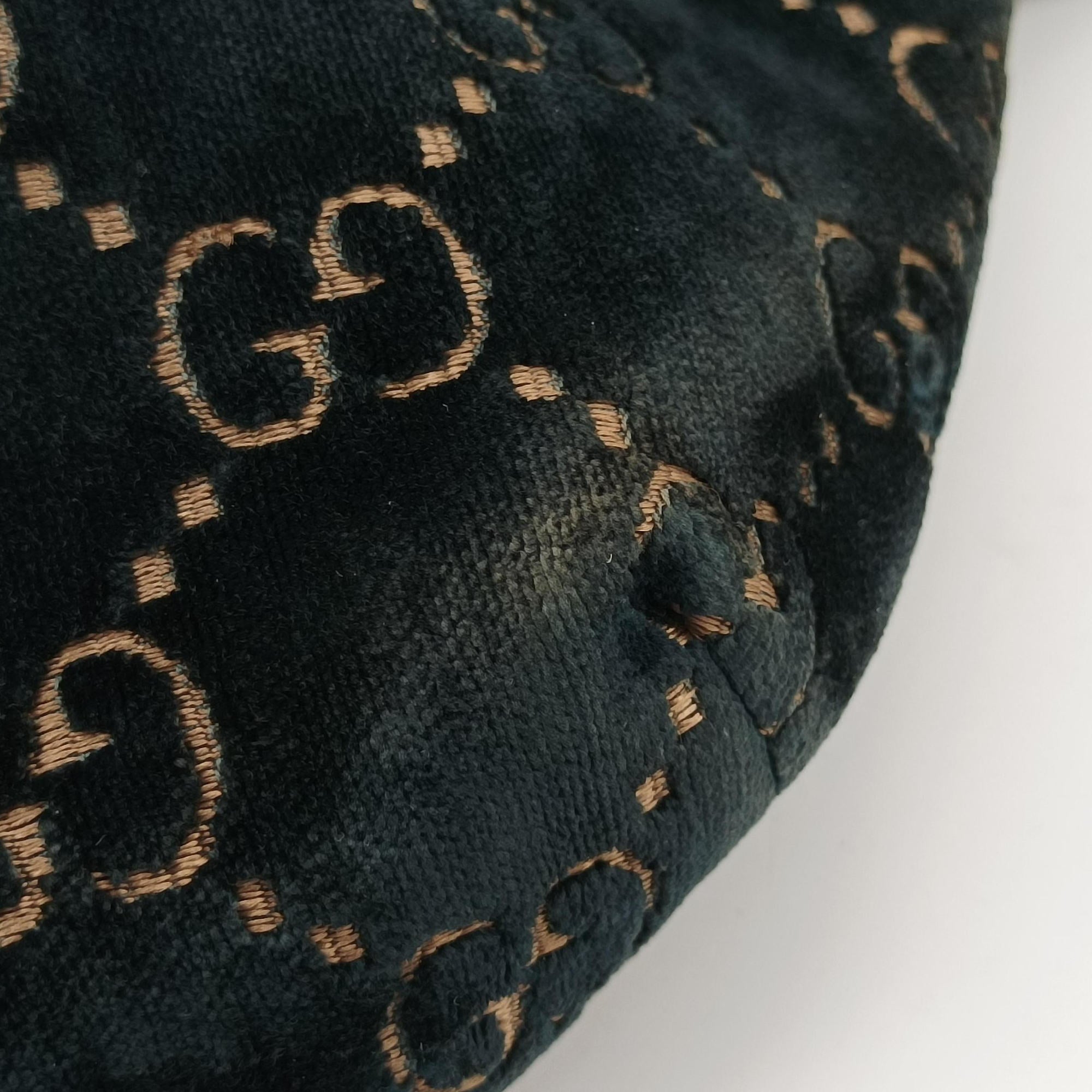 Pre-owned Gucci GG Velvet Blue Tweed × Leather 574968 bum bag/waist bag | stylenewstar