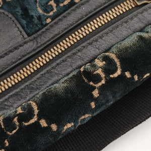 Pre-owned Gucci GG Velvet Blue Tweed × Leather 574968 bum bag/waist bag | stylenewstar