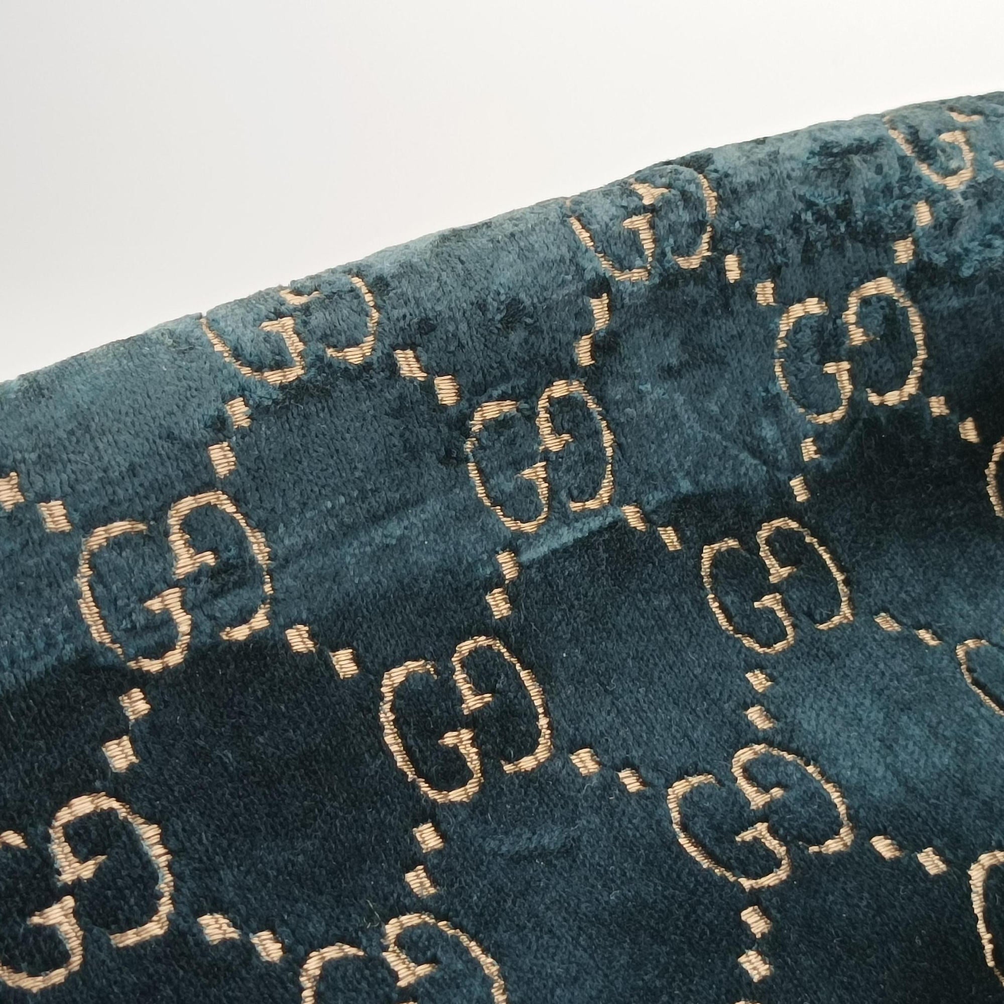 Pre-owned Gucci GG Velvet Blue Tweed × Leather 574968 bum bag/waist bag | stylenewstar