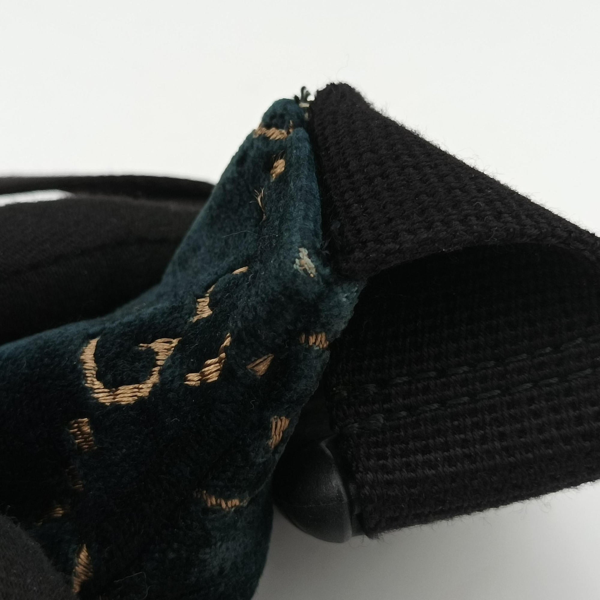 Pre-owned Gucci GG Velvet Blue Tweed × Leather 574968 bum bag/waist bag | stylenewstar